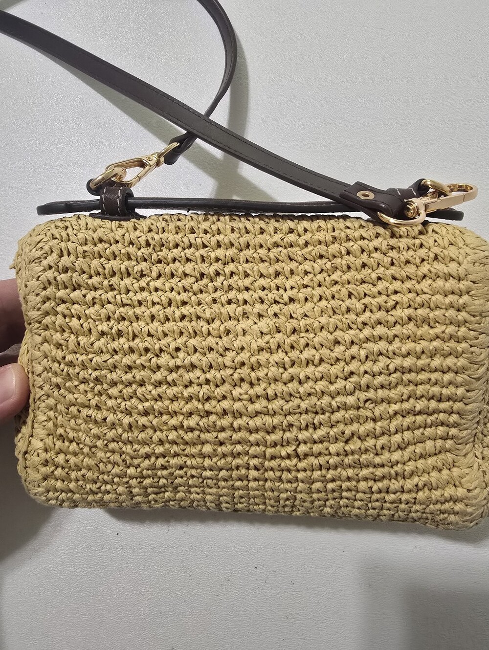 Tory Burch Romy Straw Slim Top Handle Bag - Picture 9 of 13